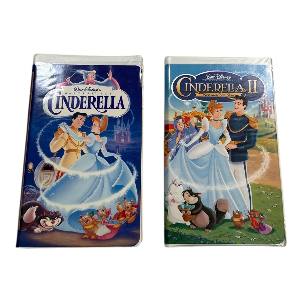 Walt Disney's Cinderella and Cinderella II Dreams Come True VHS‎ Lot